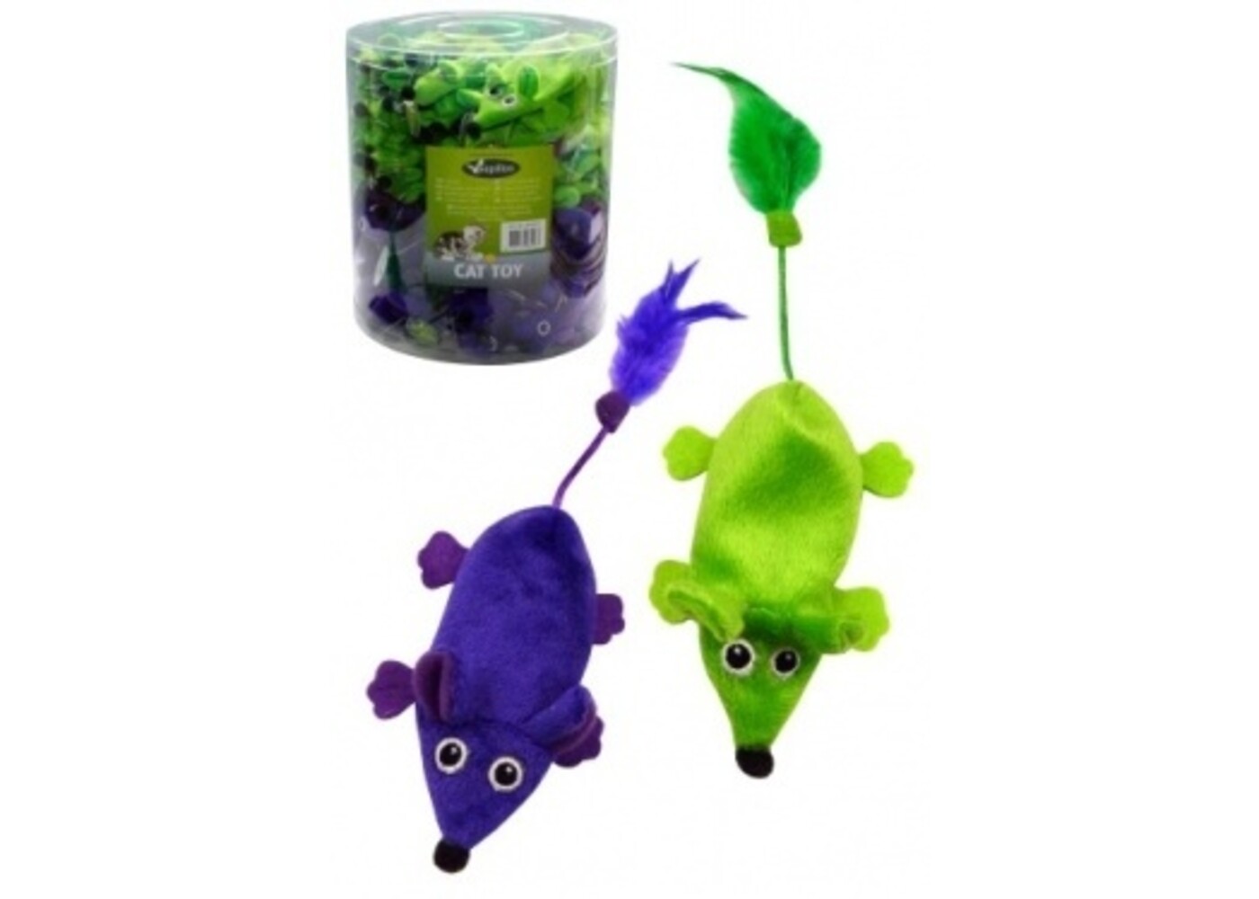 Papillon Pet Products Topolino di peluche 11 cm verde e viola