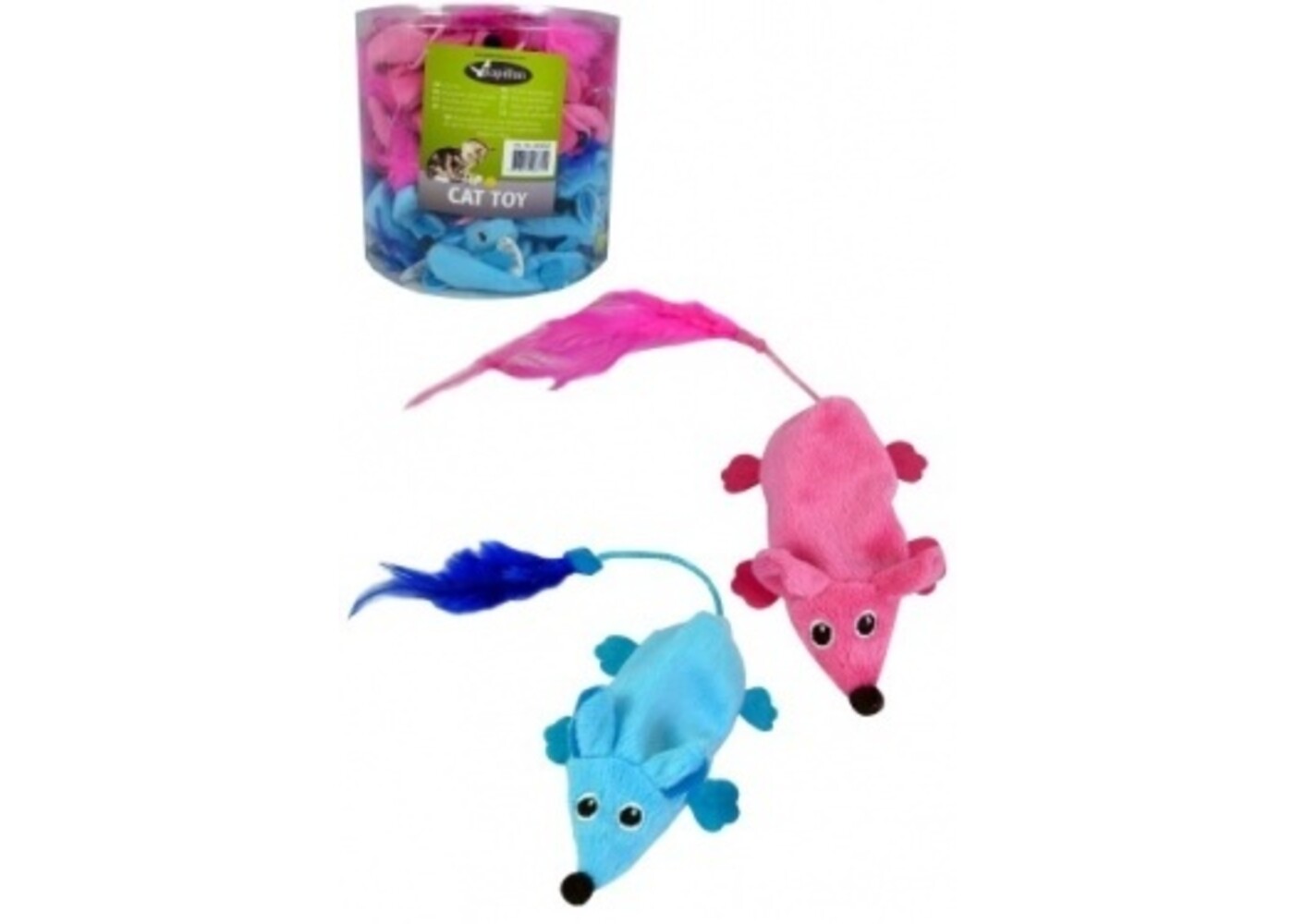 Papillon Pet Products Topolino di peluche 11 cm rosa e blu