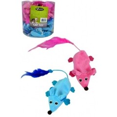 Papillon Pet Products Plüschmaus 11 cm rosa und blau