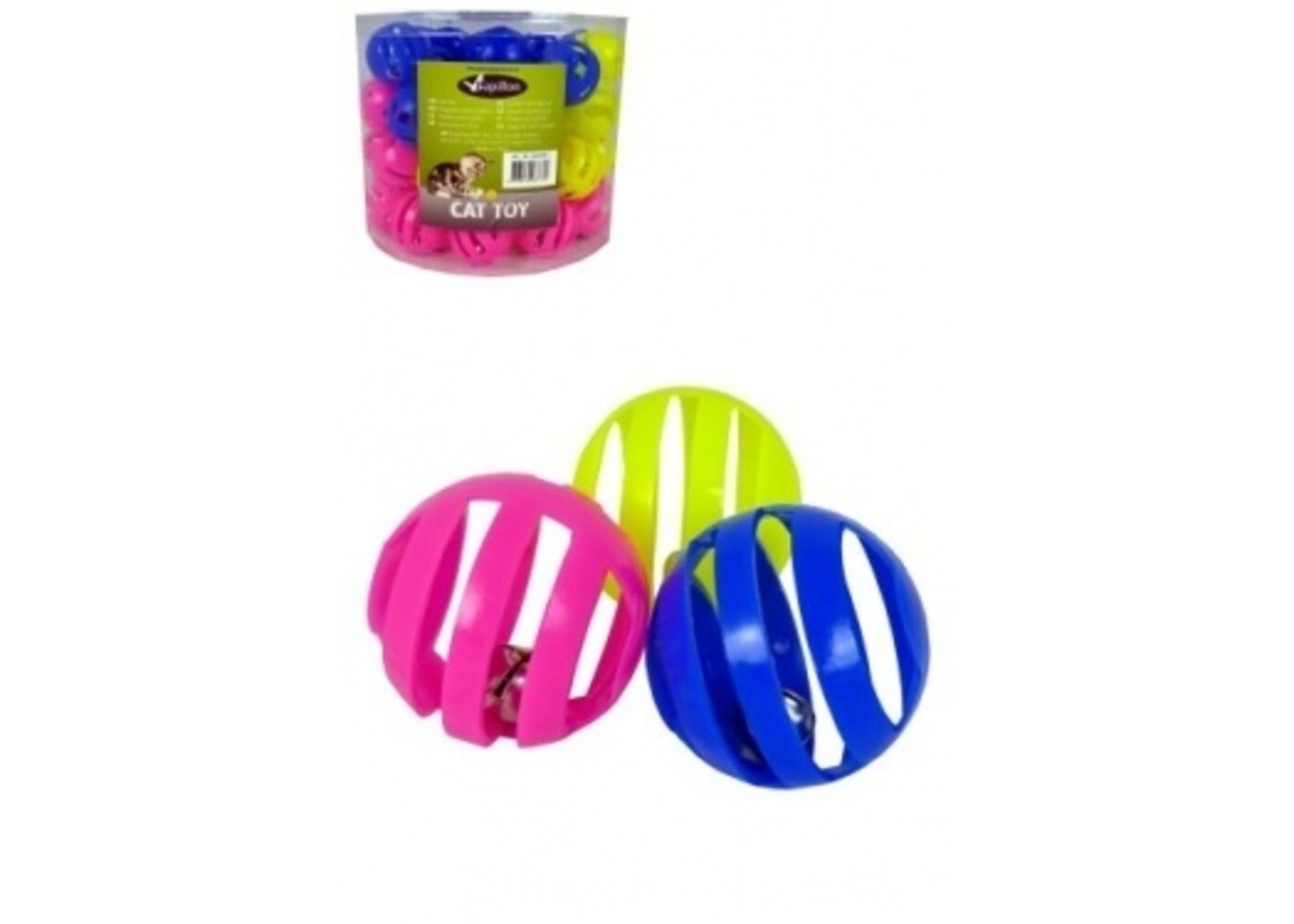Papillon Pet Products Palla di plastica di 4 cm con campana a 3 colori
