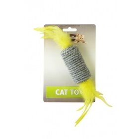 Papillon Pet Products Rullo con sonaglio e piume 10 cm su cartoncino