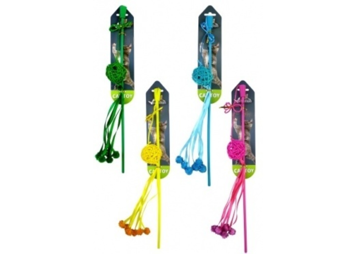 Papillon Pet Products Canna da pesca con pallina in filo metallico in 4 colori