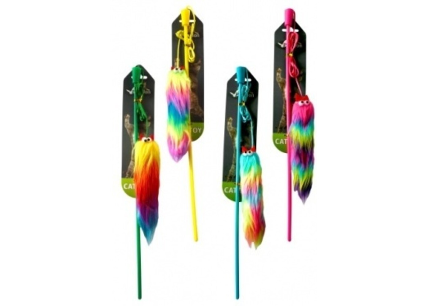 Papillon Pet Products Palo con topo piatto arcobaleno 15 cm