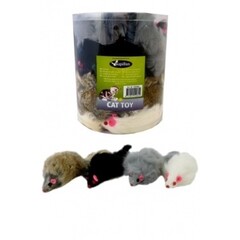 Papillon Pet Products Topo con sonaglio 11cm.bianco grigio marrone nero