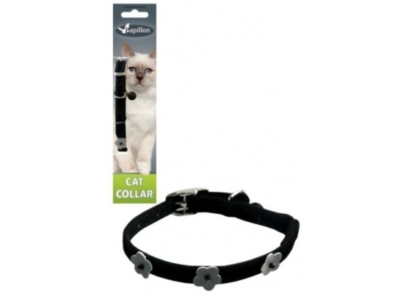 Papillon Pet Products Collare di velluto riflettente per gatti 10 mm x 28 cm