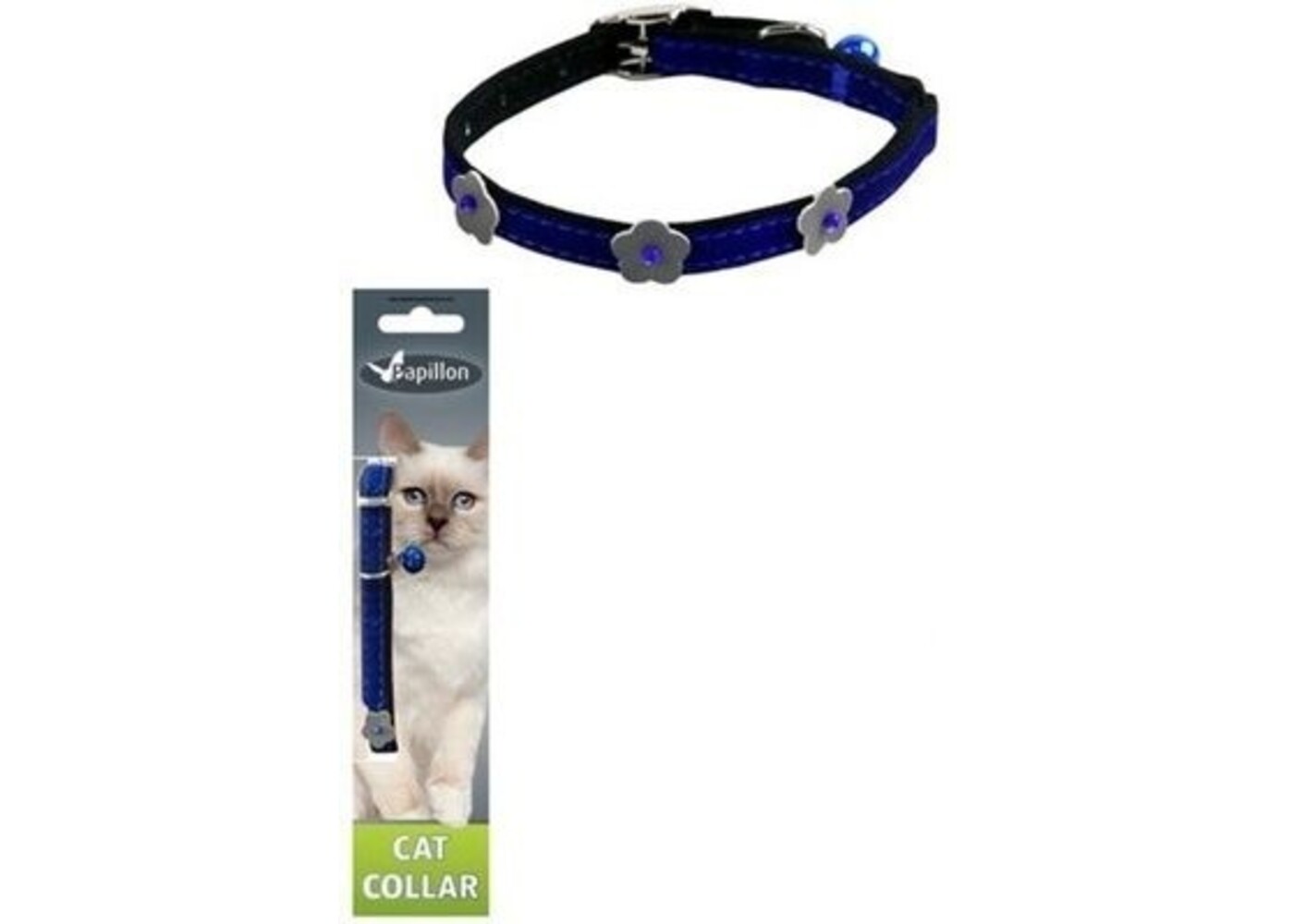 Papillon Pet Products Collare di velluto riflettente per gatti 10 mm x 28 cm