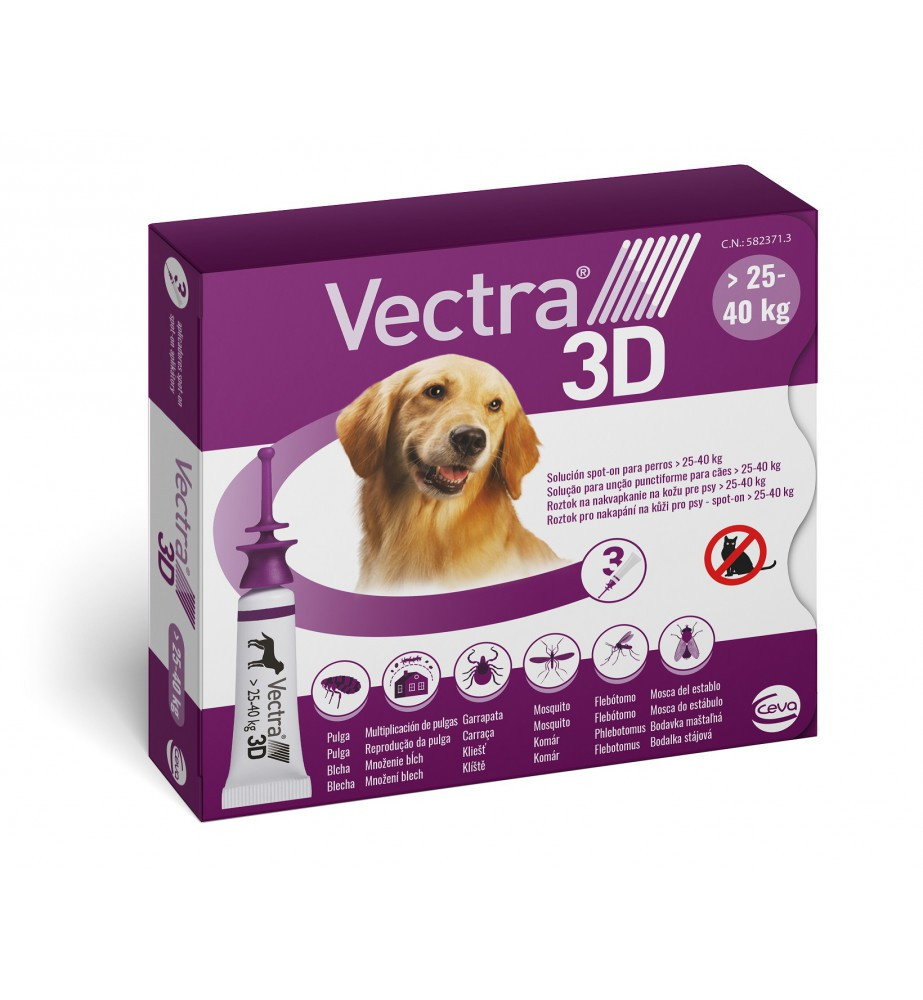 Ceva Vectra 3D cane L 3 pipetta (25-40kg)   Da utilizzare entro il 08/2025