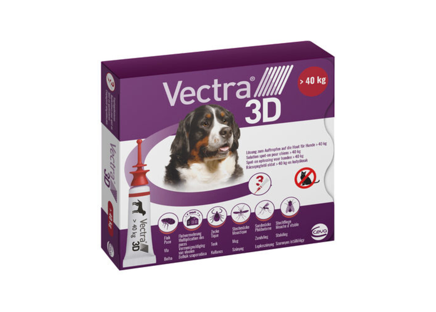 Ceva Vectra 3D XL Spot-on-Hund 40+ kg   Mindestens haltbar bis 08/2025