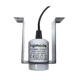 Komodo Komodo Ceramic ES Lamp Fixture Euro Plug & Mounting Bracket