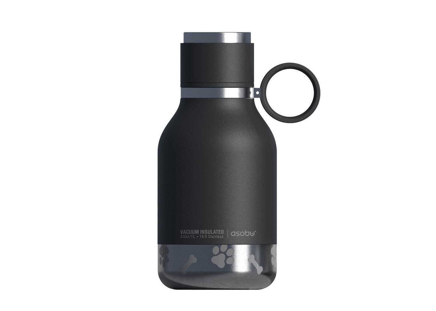 Asobu ACK Dog Bottle Bottle Tritan (bottiglia ciotola per cani inossidabile nero)