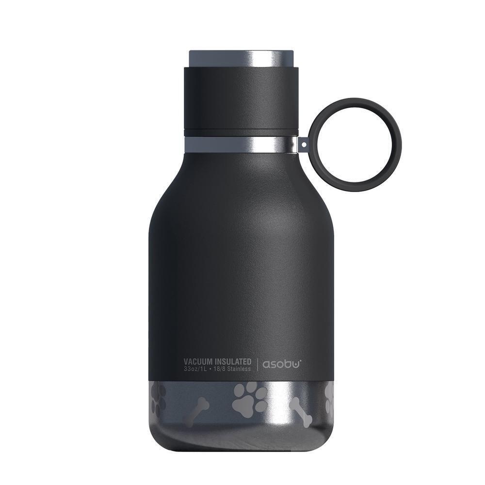 Asobu ACK Dog Bottle Bottle Tritan (bottiglia ciotola per cani inossidabile nero)