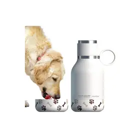 Asobu Tritan per bottiglia per cani (bottiglia per cani inossidabile bianco)