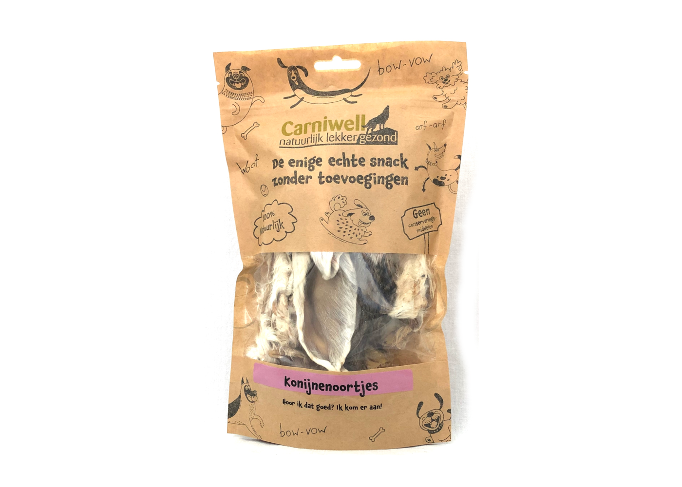 Carniwell Carniwell Rabbit ears with fur 70g