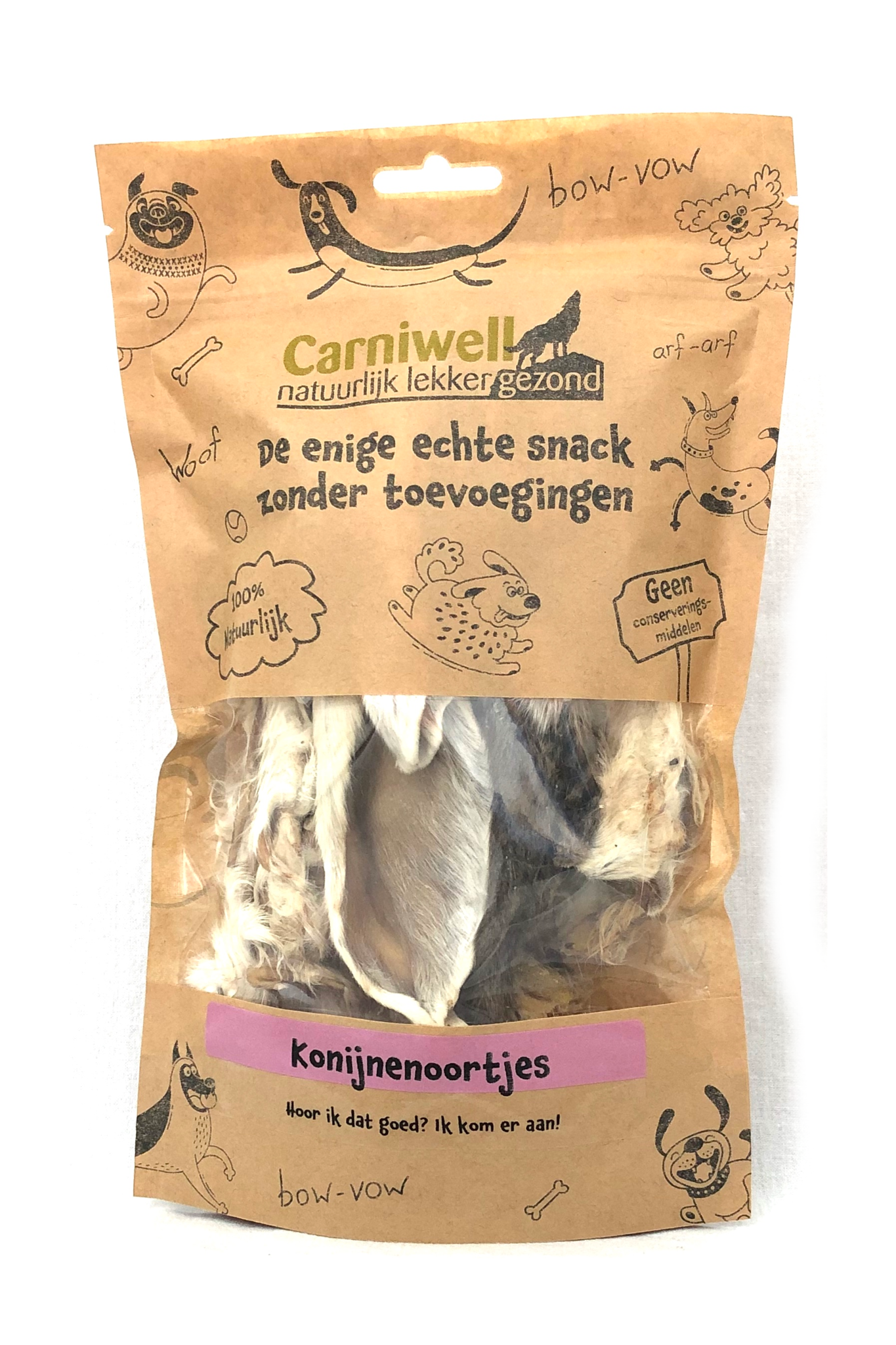 Carniwell Carniwell Oreilles de lapin avec fourrure 70g