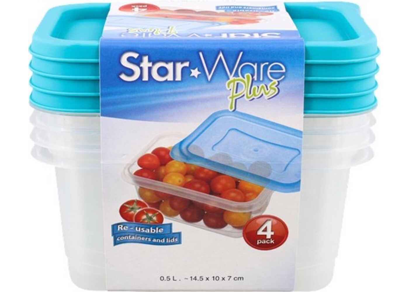 Star Ware Star Ware Plus Re-usable containers and lids 4 pack