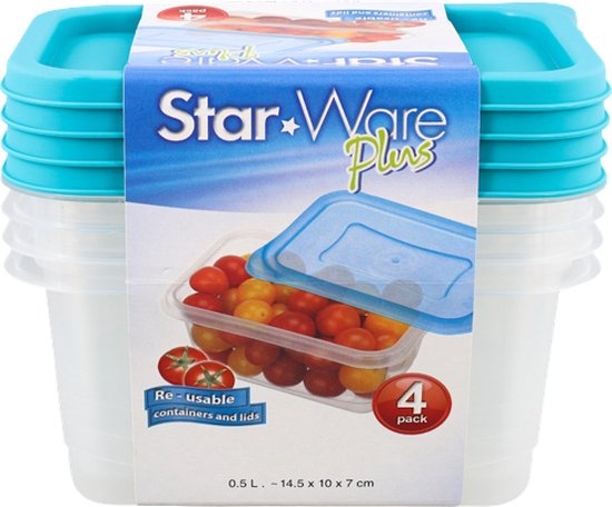 Star Ware Star Ware Plus Re-usable containers and lids 4 pack