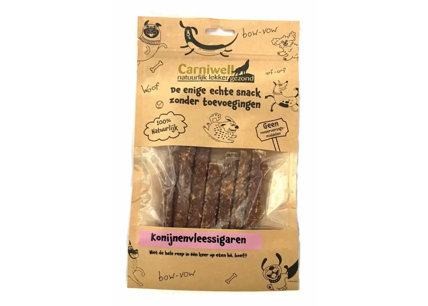 Carniwell Carniwell Sigari di carne di coniglio 100g