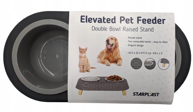 Starplast Starplast Doppia ciotola di alimentazione nero