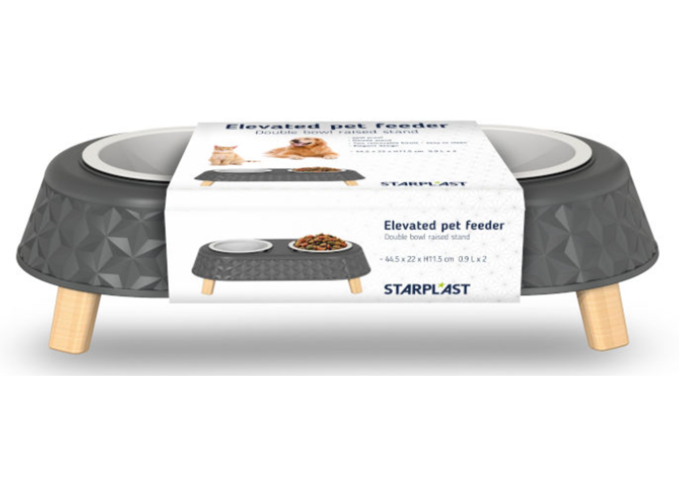 Starplast Starplast Doppia ciotola di alimentazione grigio