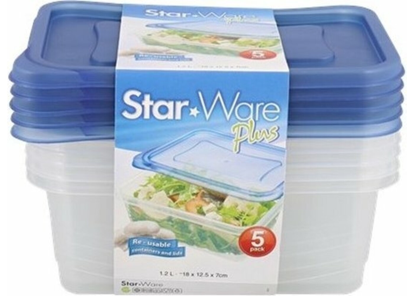 Star Ware Star Ware Plus Re-usable containers and lids 5 pack