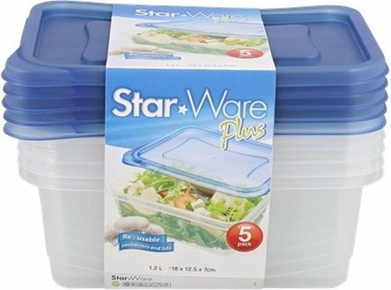 Star Ware Star Ware Plus Re-usable containers and lids 5 pack