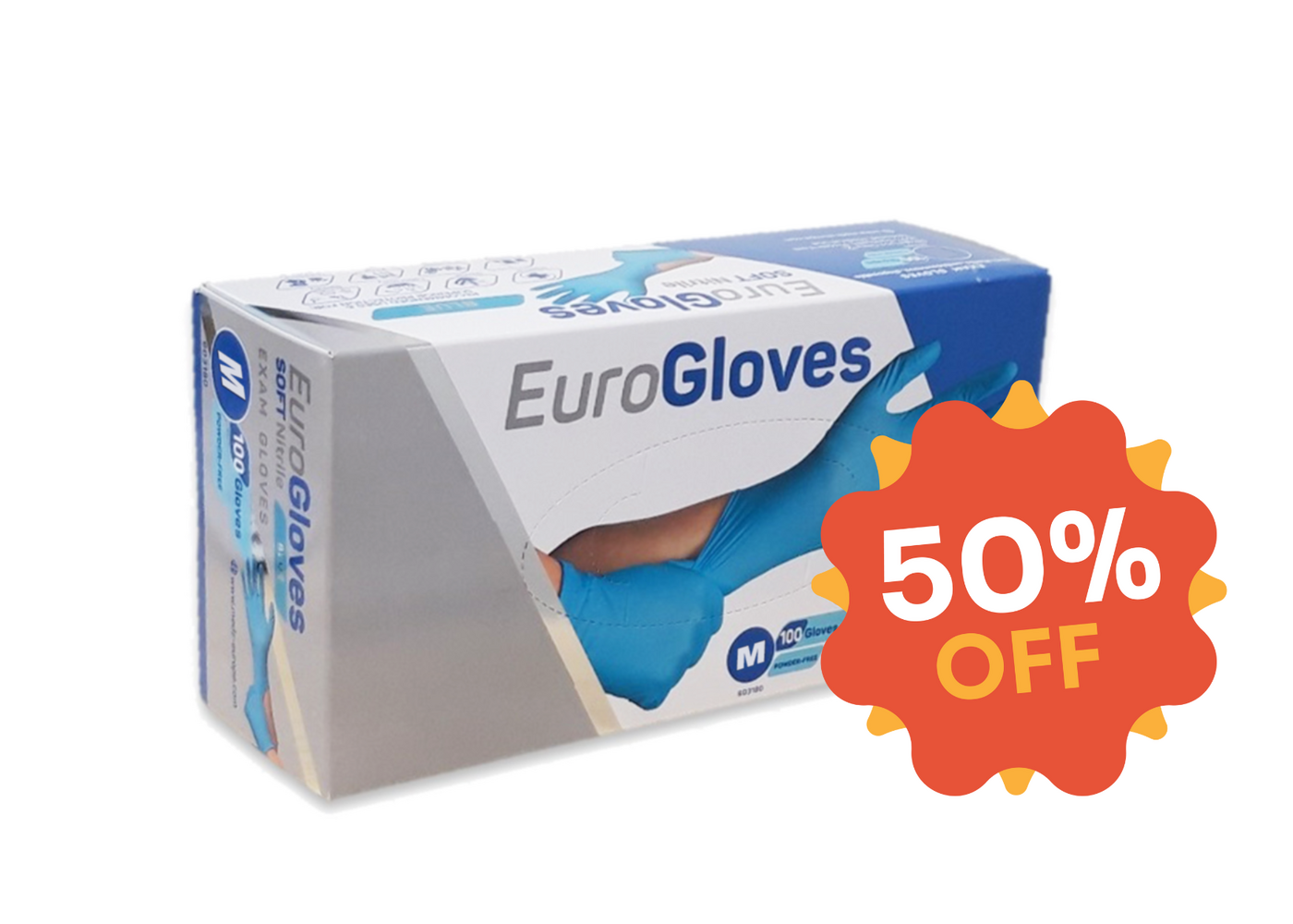 EuroGloves Gloves M Nitrile Blue (1000 pieces) Size M