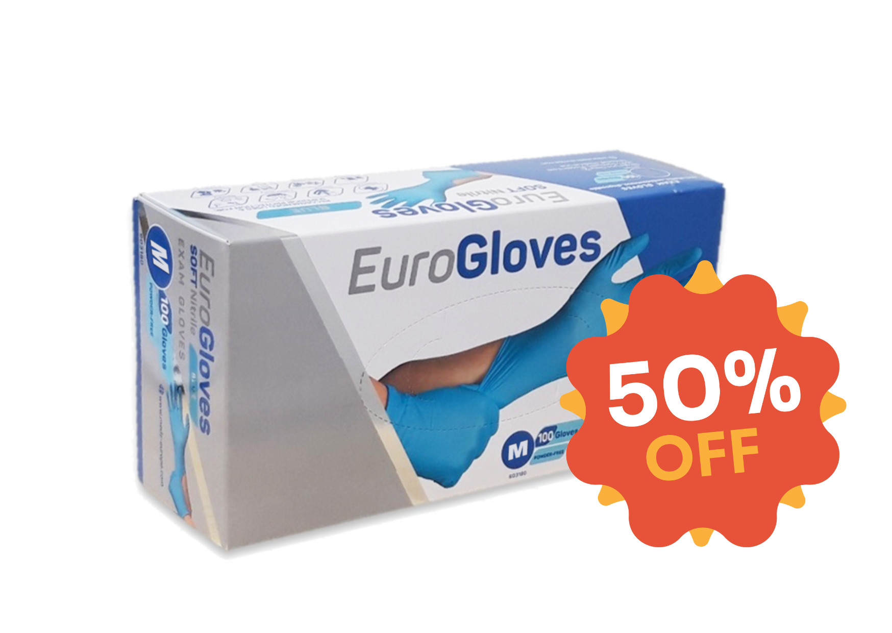 EuroGloves Gloves M Nitrile Blue (100 pieces) size M