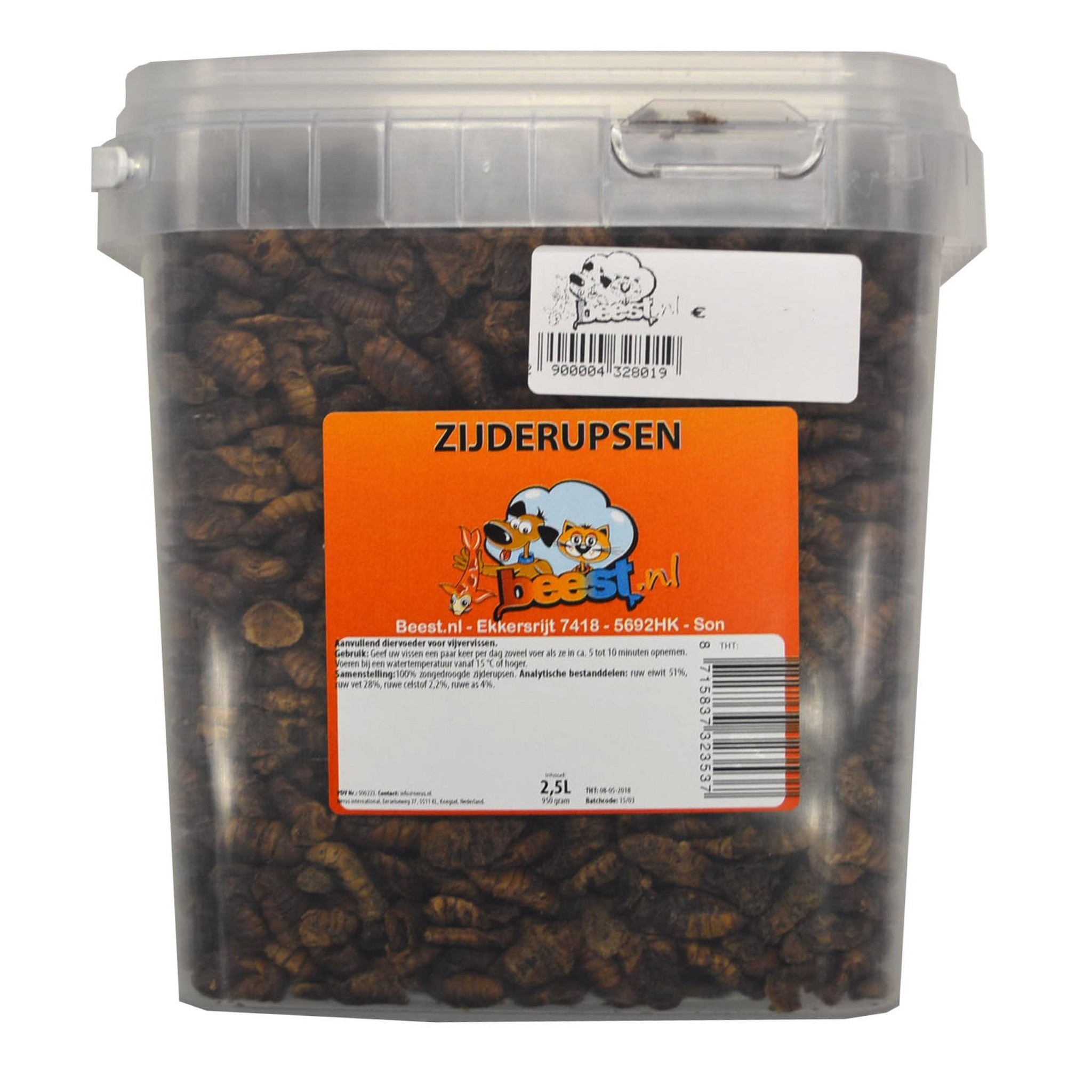 Zijderupsen 10mm 2.5 liter - Koivoer