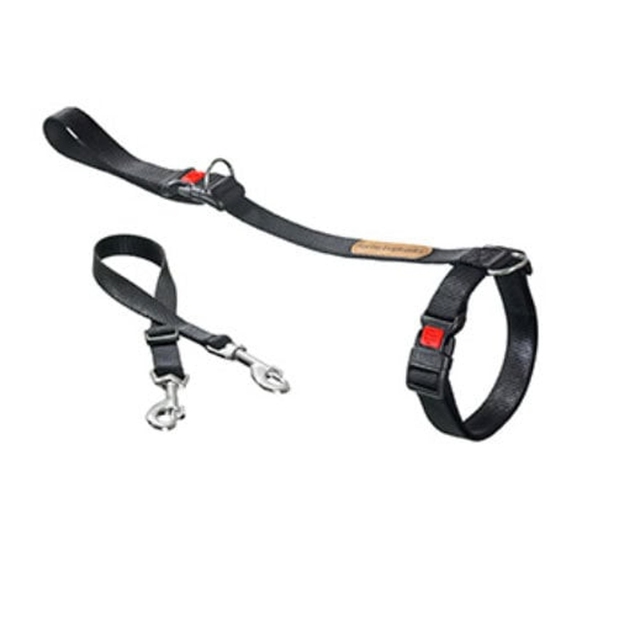 Legleader zwart 39-60 cm. Medium - Hondenriem