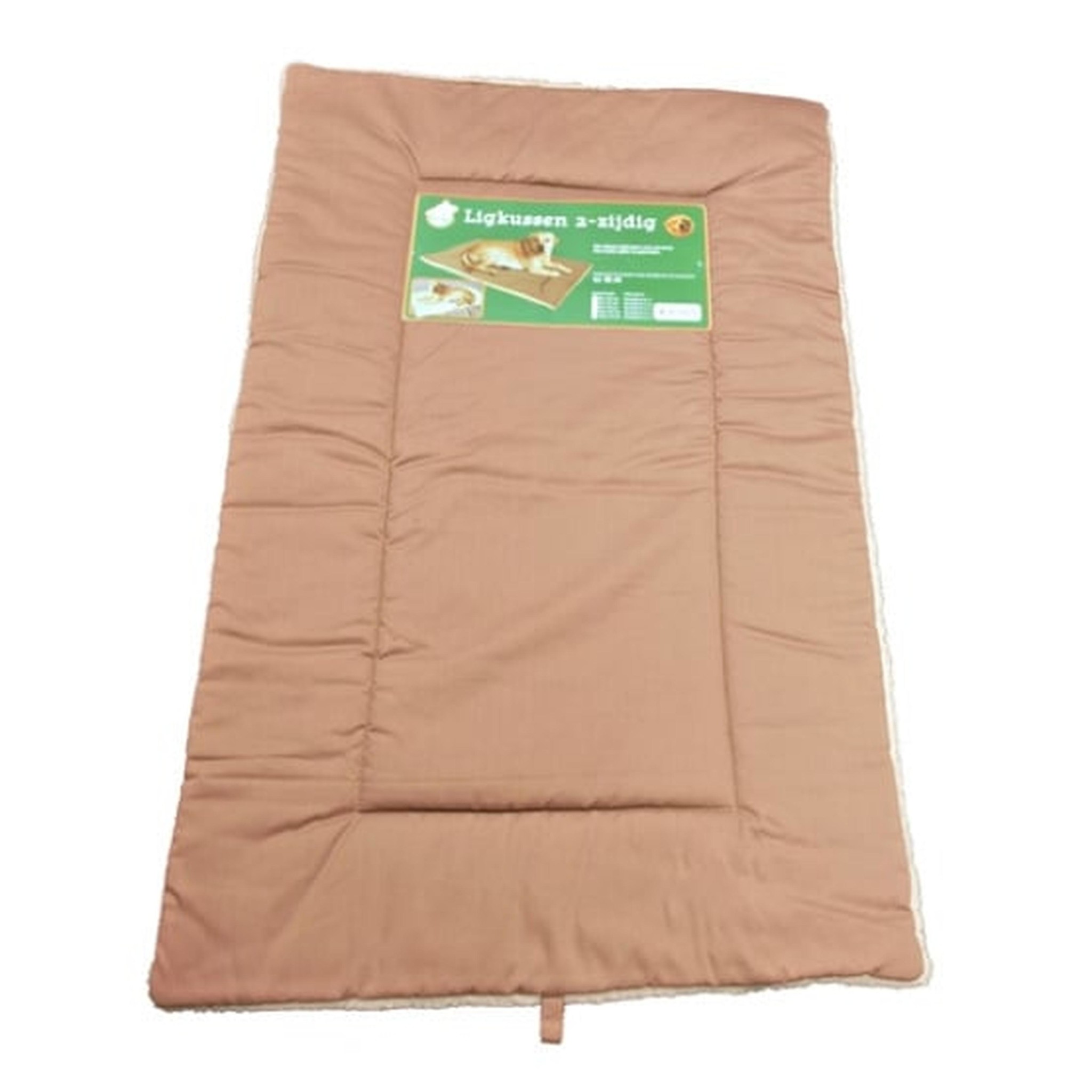 Ligkussen cozy duo bruin/wit 75x47 cm - Hondenkussen