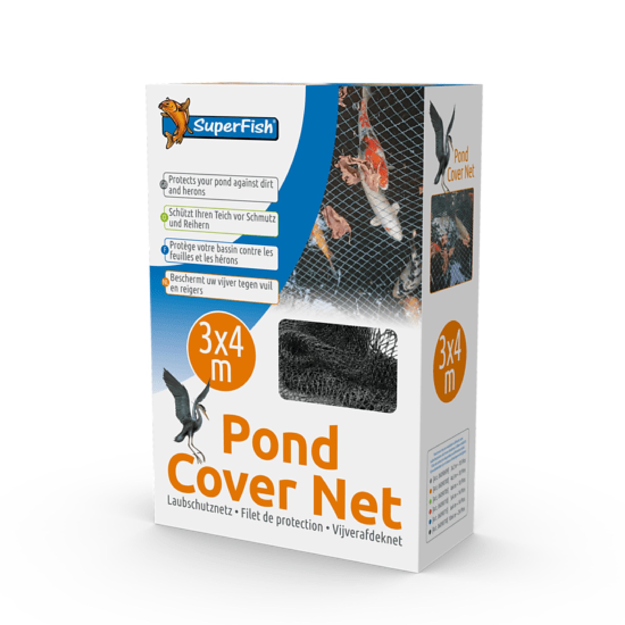 Vijvernet 3 x 4 mtr met 10 pinnen