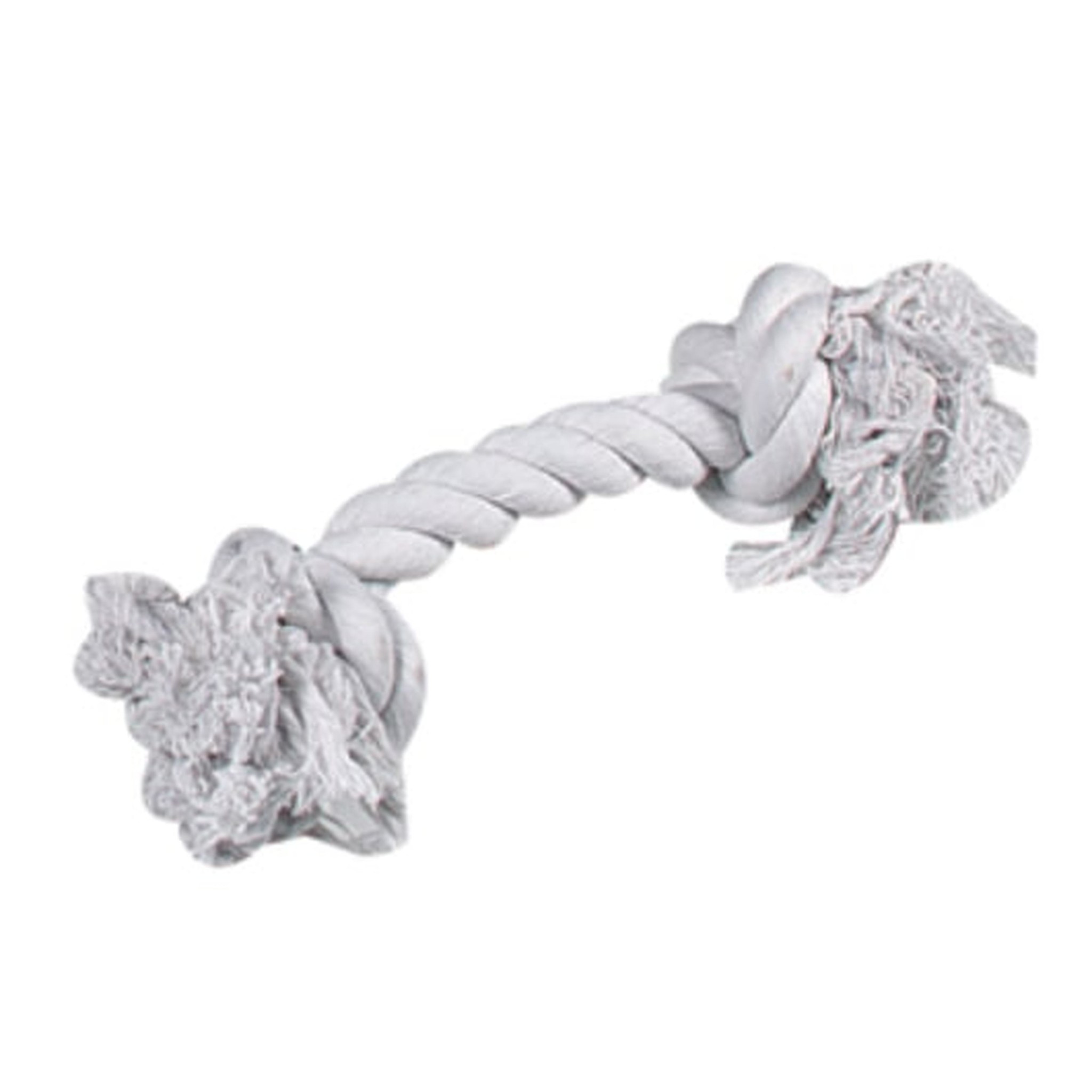Cotton bone 2 knopen wit- M - hondenspeelgoed