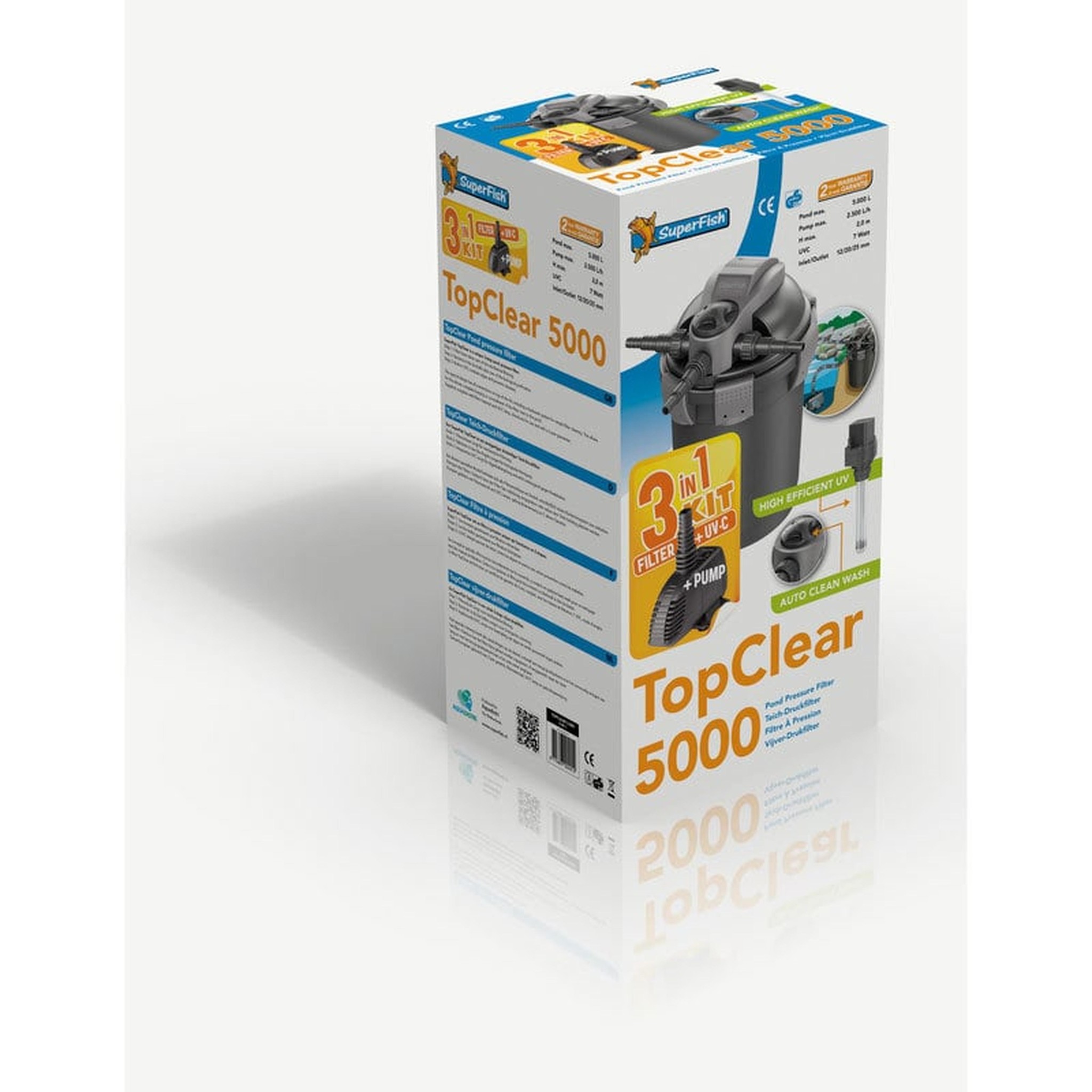 SuperFish topclear 3 in 1 kit 5000 UVC 7 watt Vijverfilter