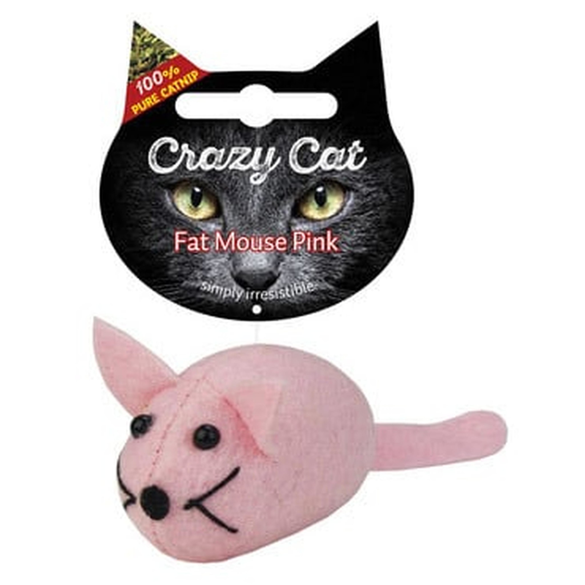 Crazy Cat Fat Mouse Roze vol met Catnip - kattenspeeltje