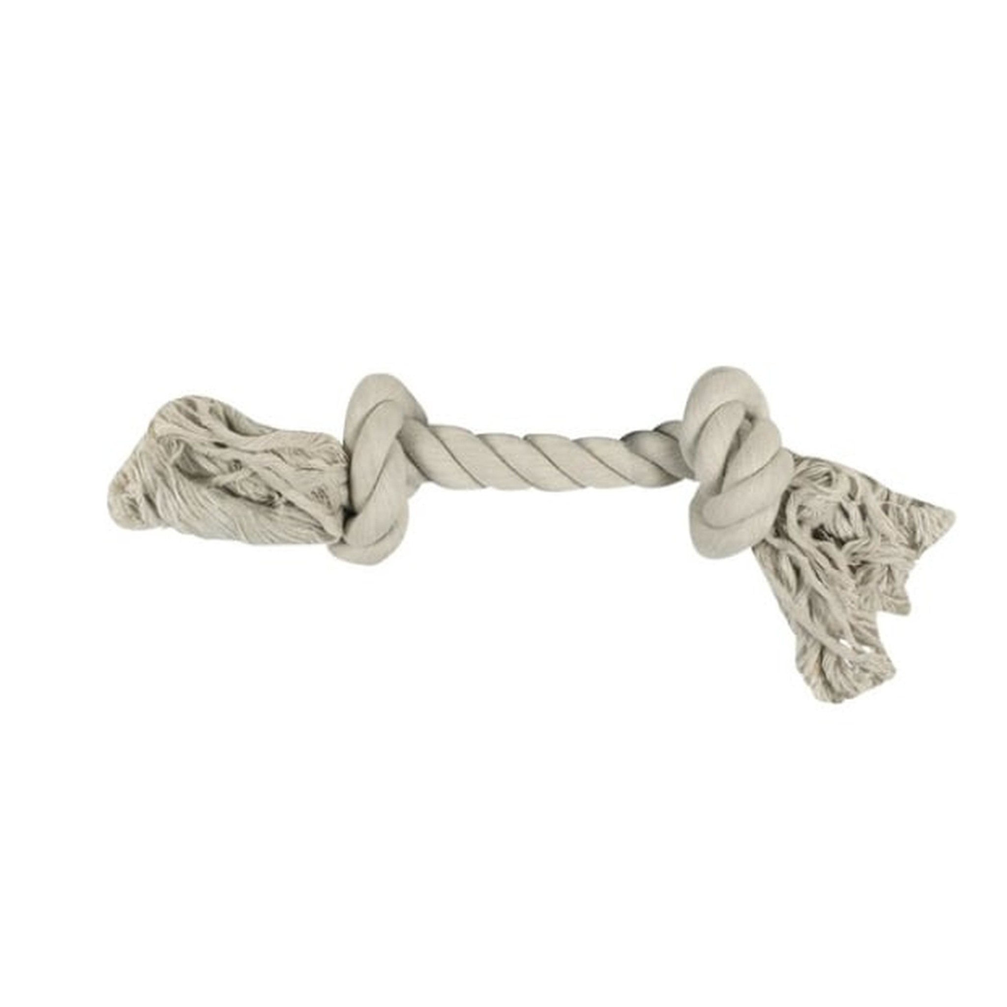 Cotton bone 2 knopen wit- s - hondenspeelgoed