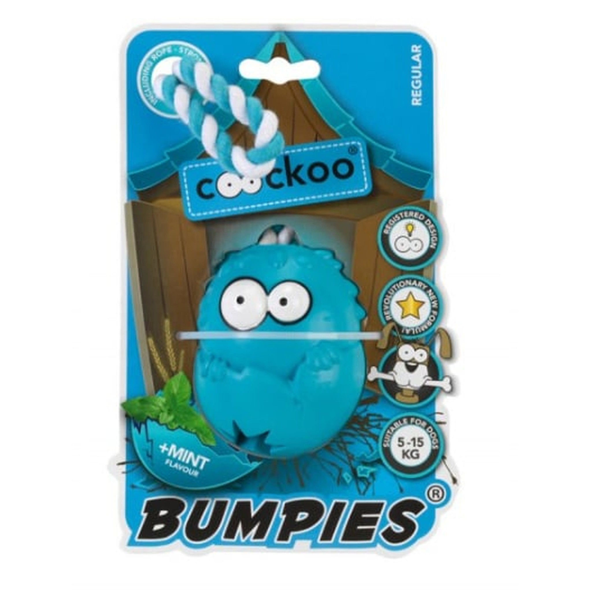 Dog Toy Coockoo Bumpies Blauw touw Medium - hondenspeelgoed