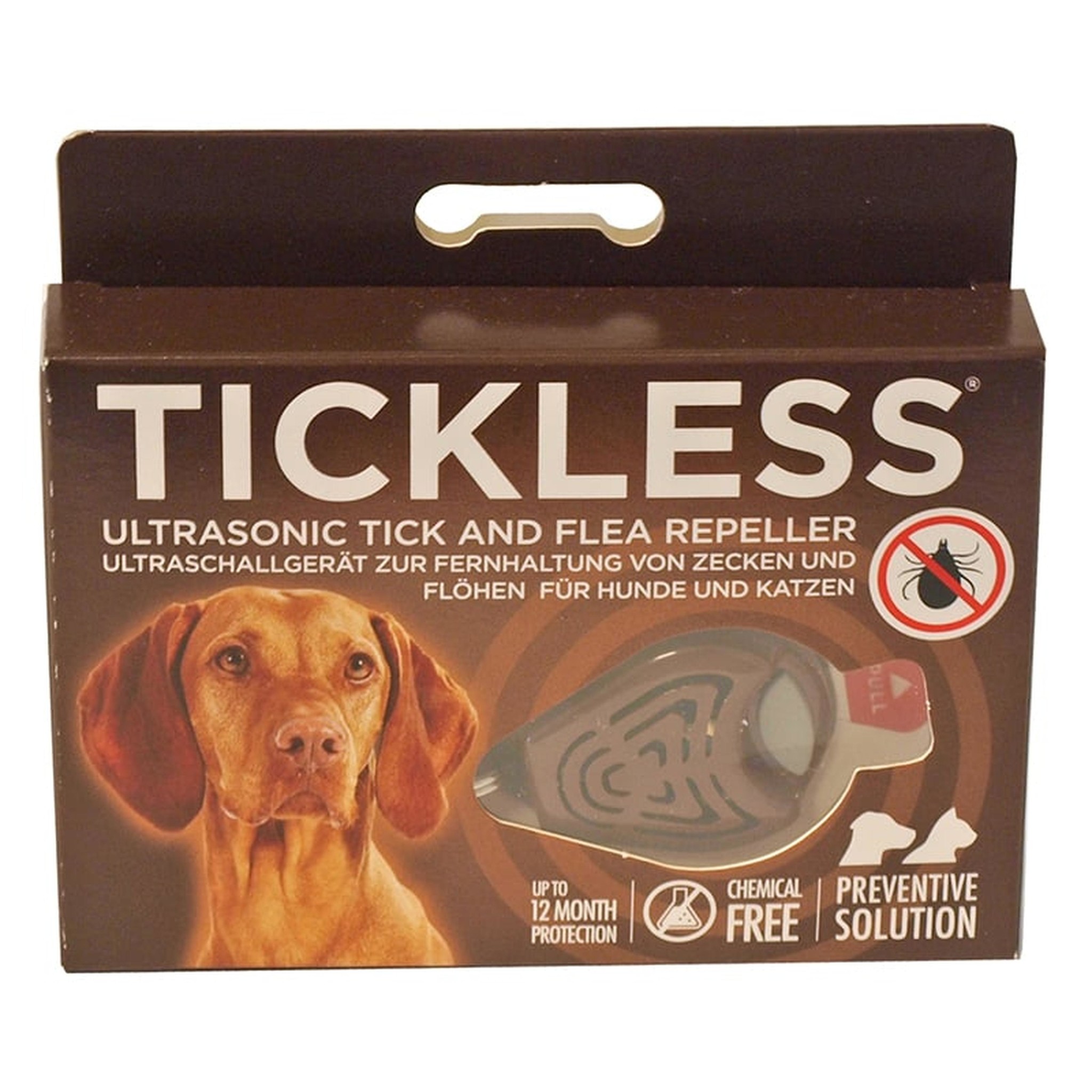 Tickless teek en vlo verjager bruin