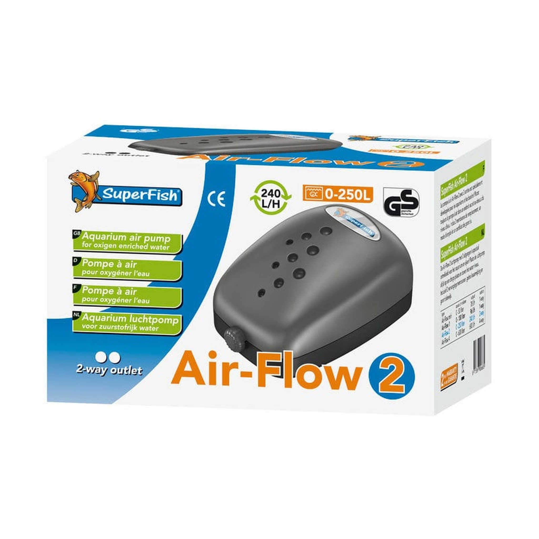 Air-flow 2 way - SuperFish Aquarium Luchtpomp
