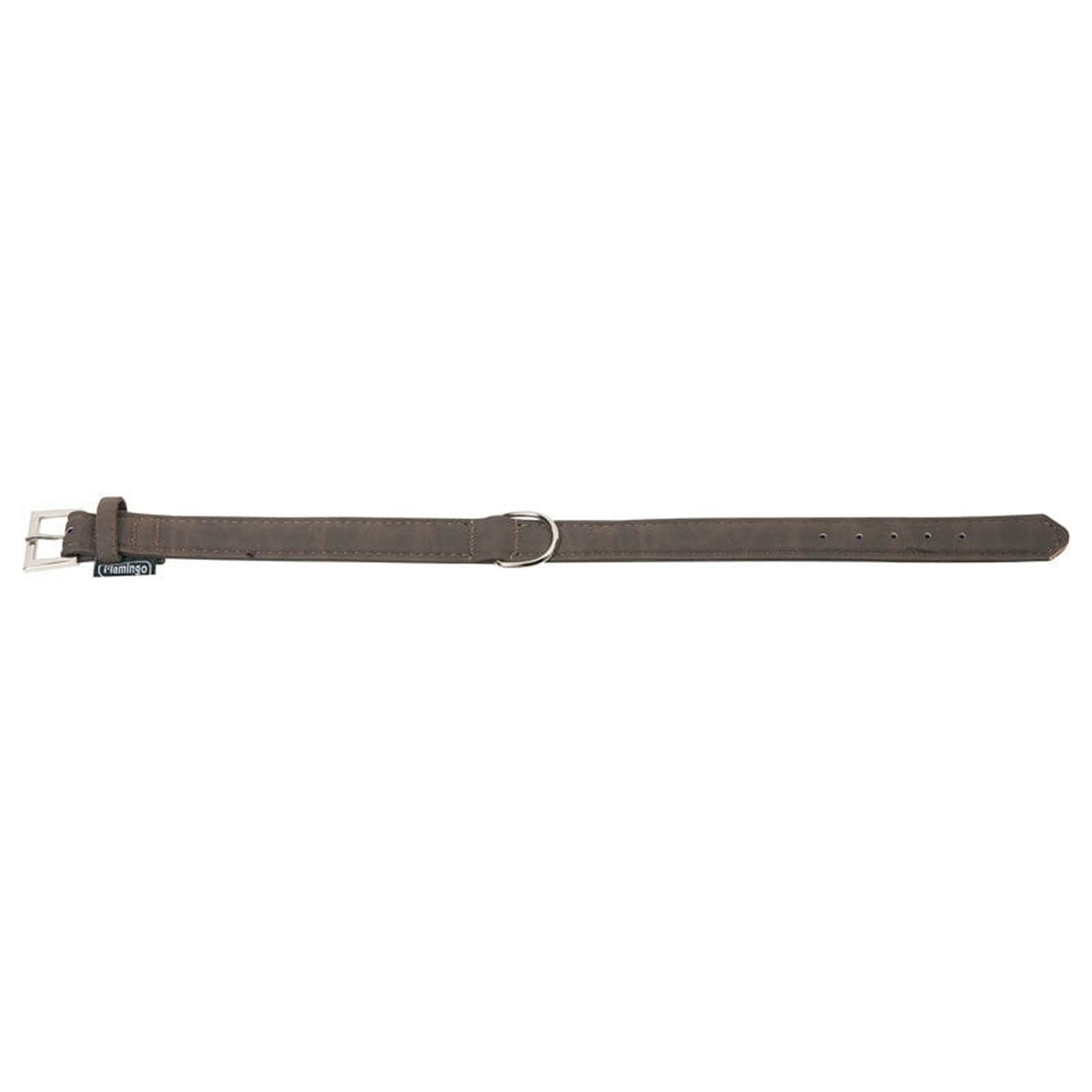Halsband kunstleder koffiebruin 60 cm