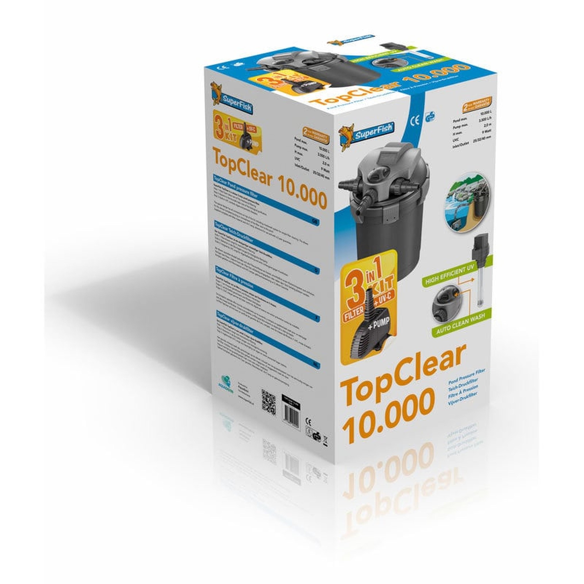 SuperFish topclear 3 in 1 kit 10000 UVC pomp Vijverfilter - Webwinkel vijver, en huisdieren | Beest.nl