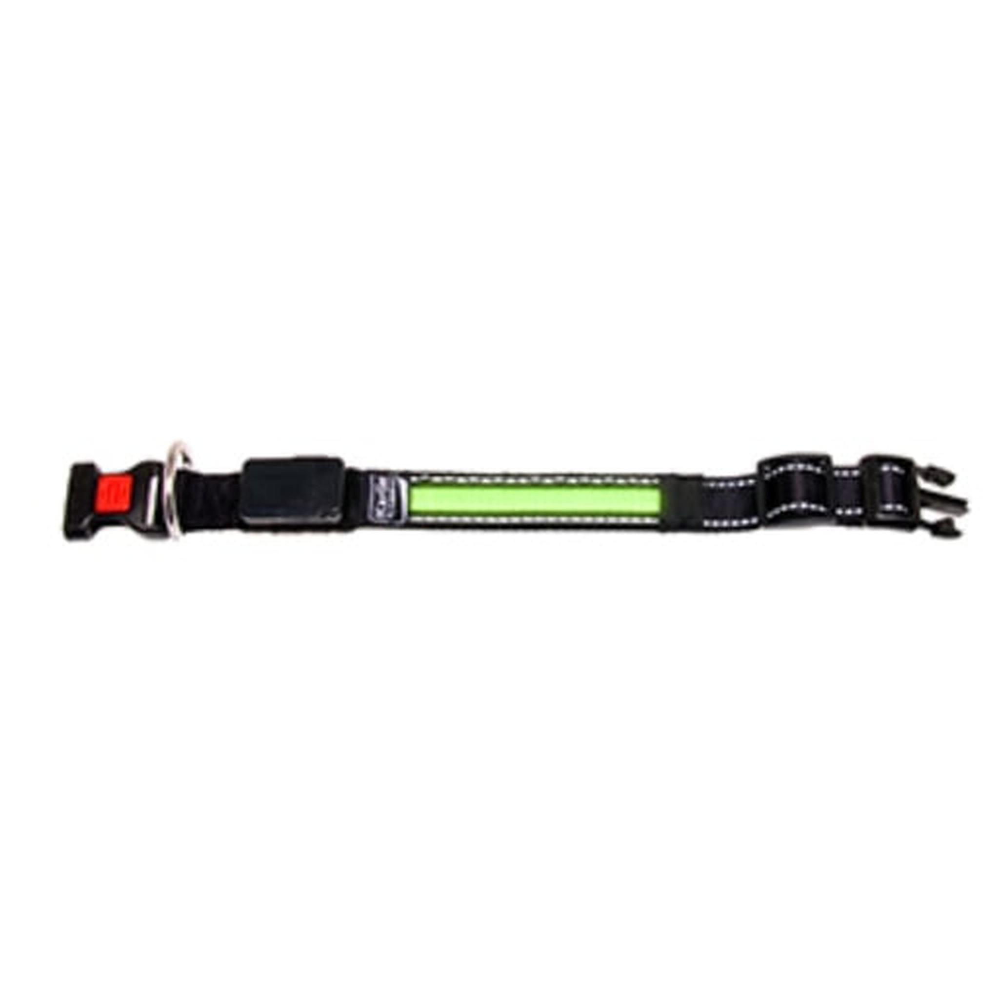 Led halsband groen + usb oplader 36 cm