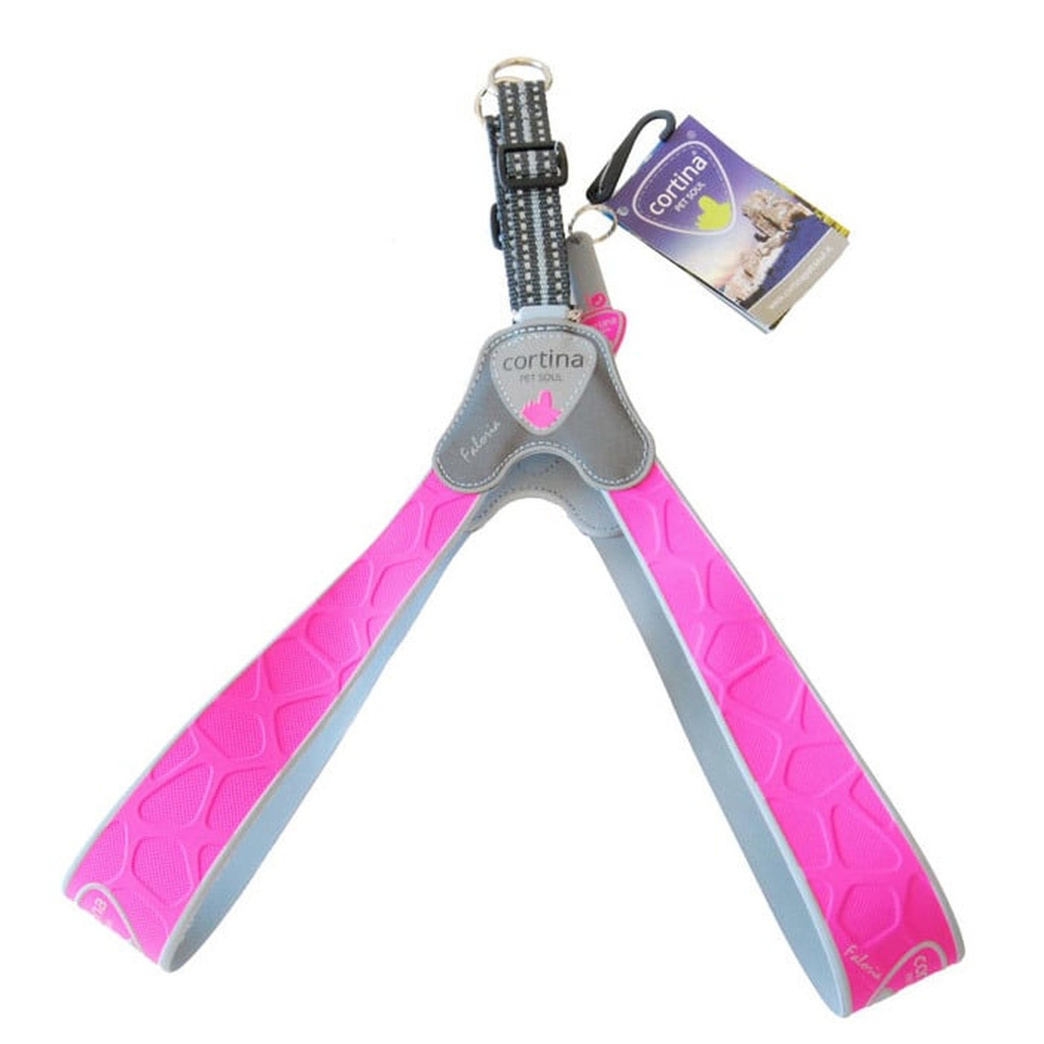 Coralpina Harness Faloria Fluor Roze 1 - Hondenharnas