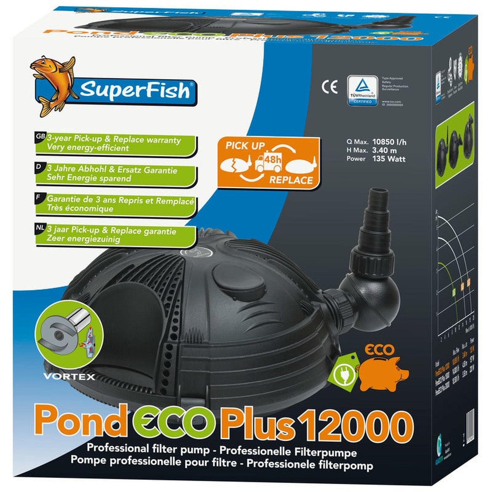 Pond Eco Plus 12.000 Vijverpomp - SuperFish