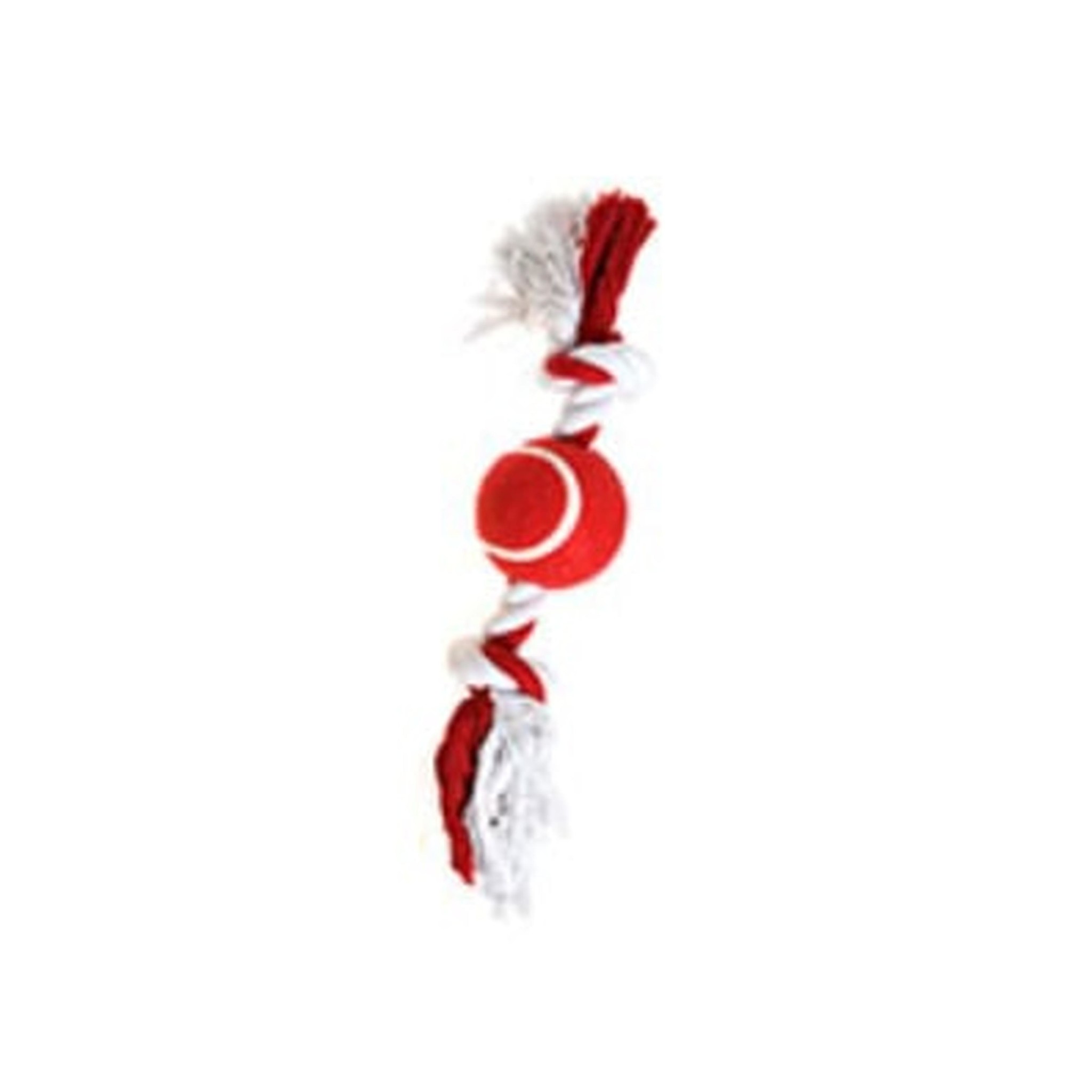 katoen touw met tennisbal - Rood