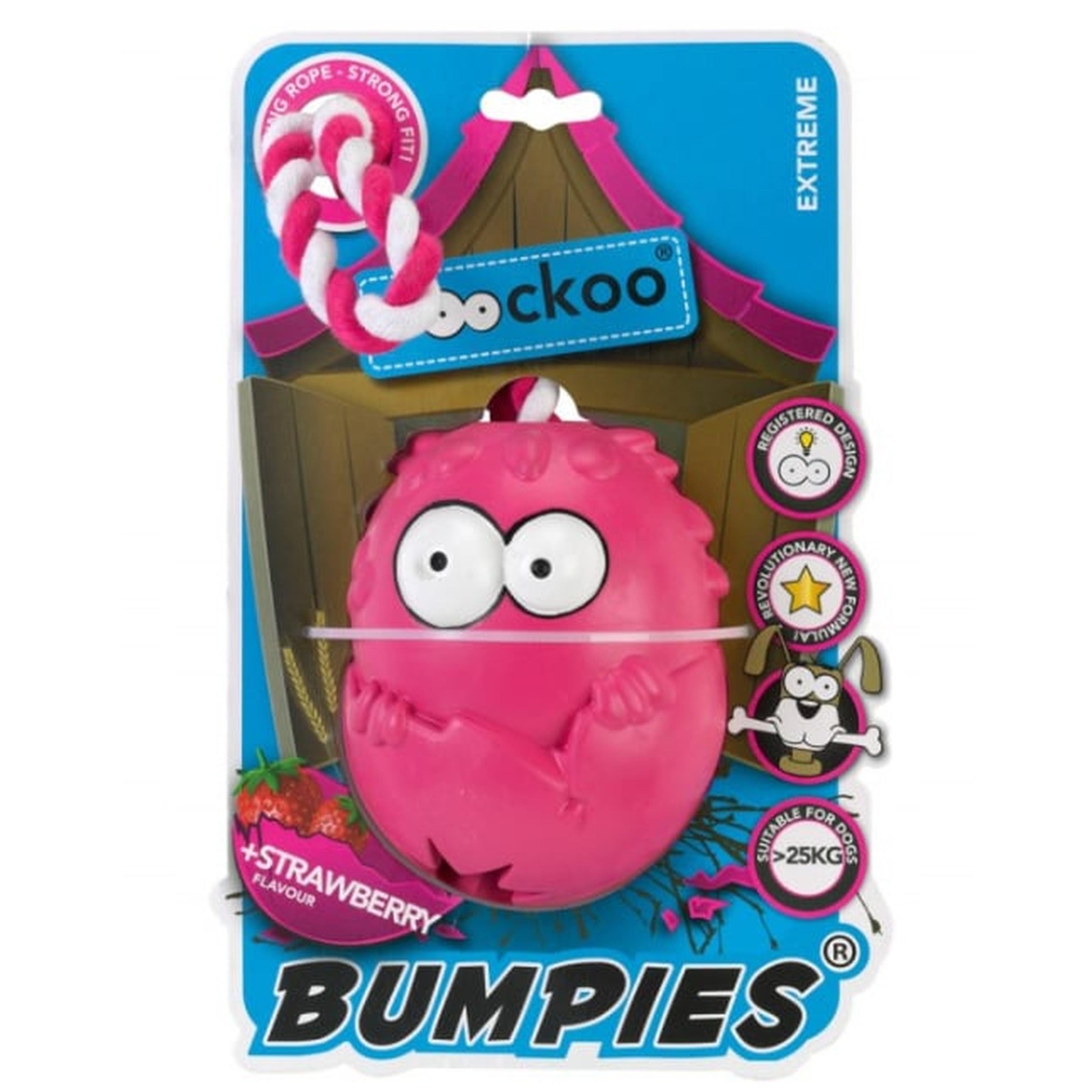Dog Toy Coockoo Bumpies Roze touw XL - hondenspeelgoed