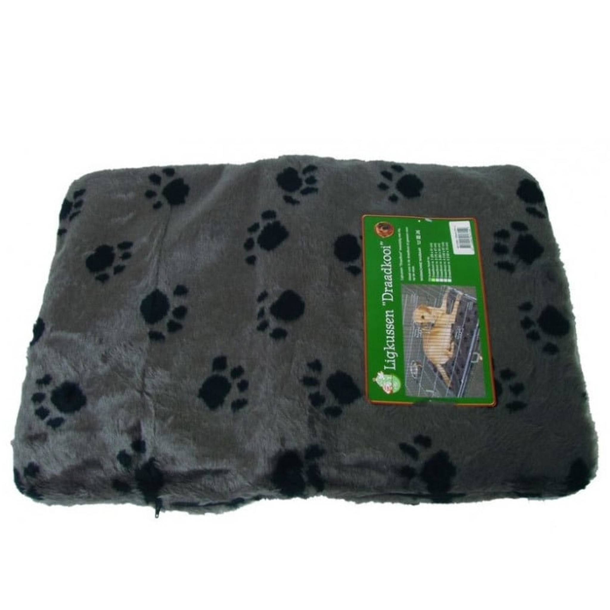 Benchkussen grijs / paw 48 x 31 cm.