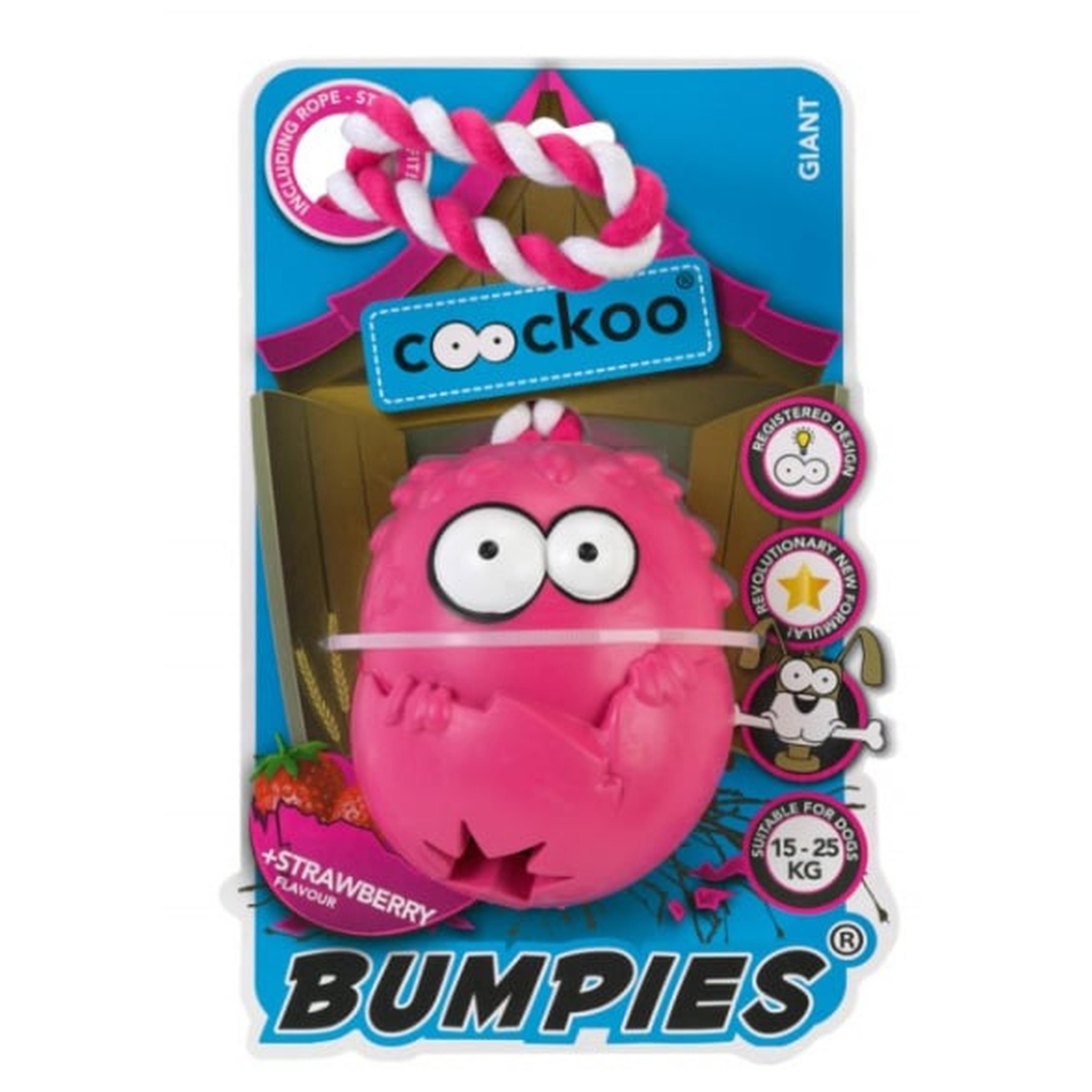 Dog Toy Coockoo Bumpies Roze touw Large - hondenspeelgoed