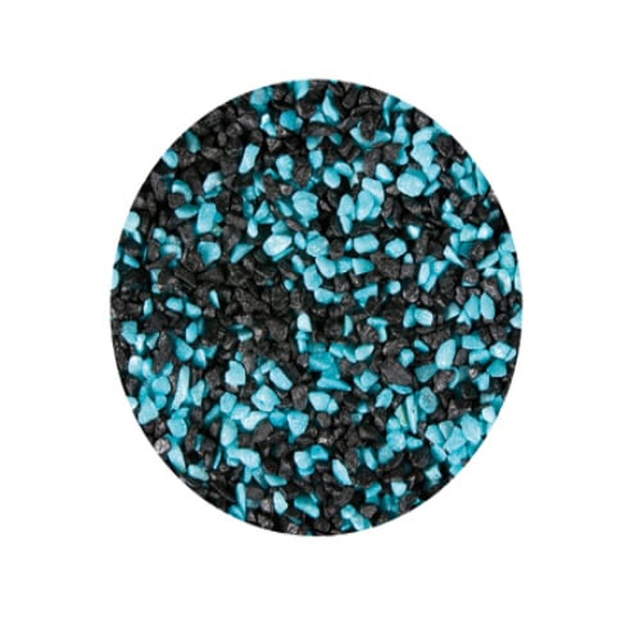 Aquarium Grind fegro turkoois/zwart - 1 kg. - Aquariumgrind