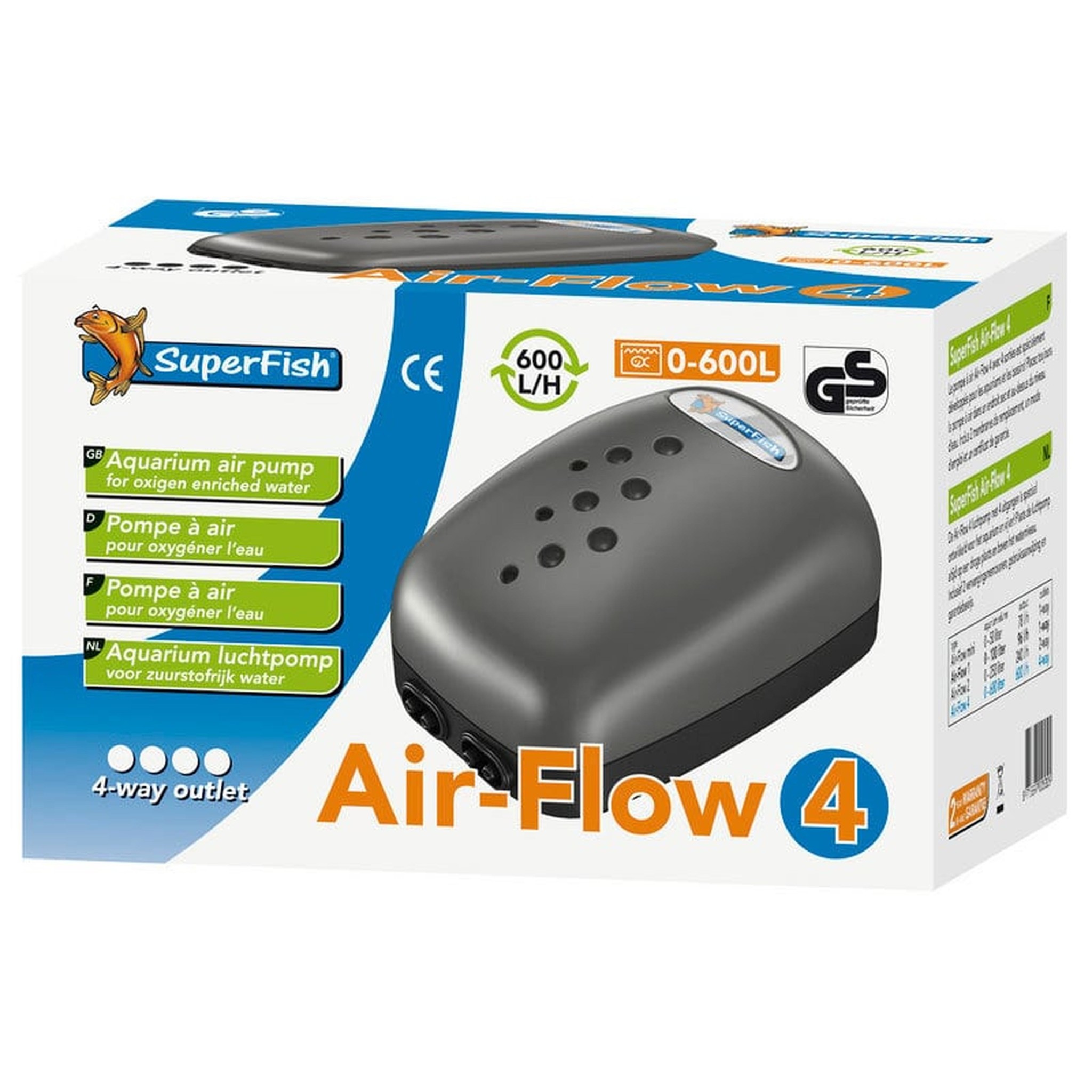 Air-flow 4 way - SuperFish Aquarium Luchtpomp