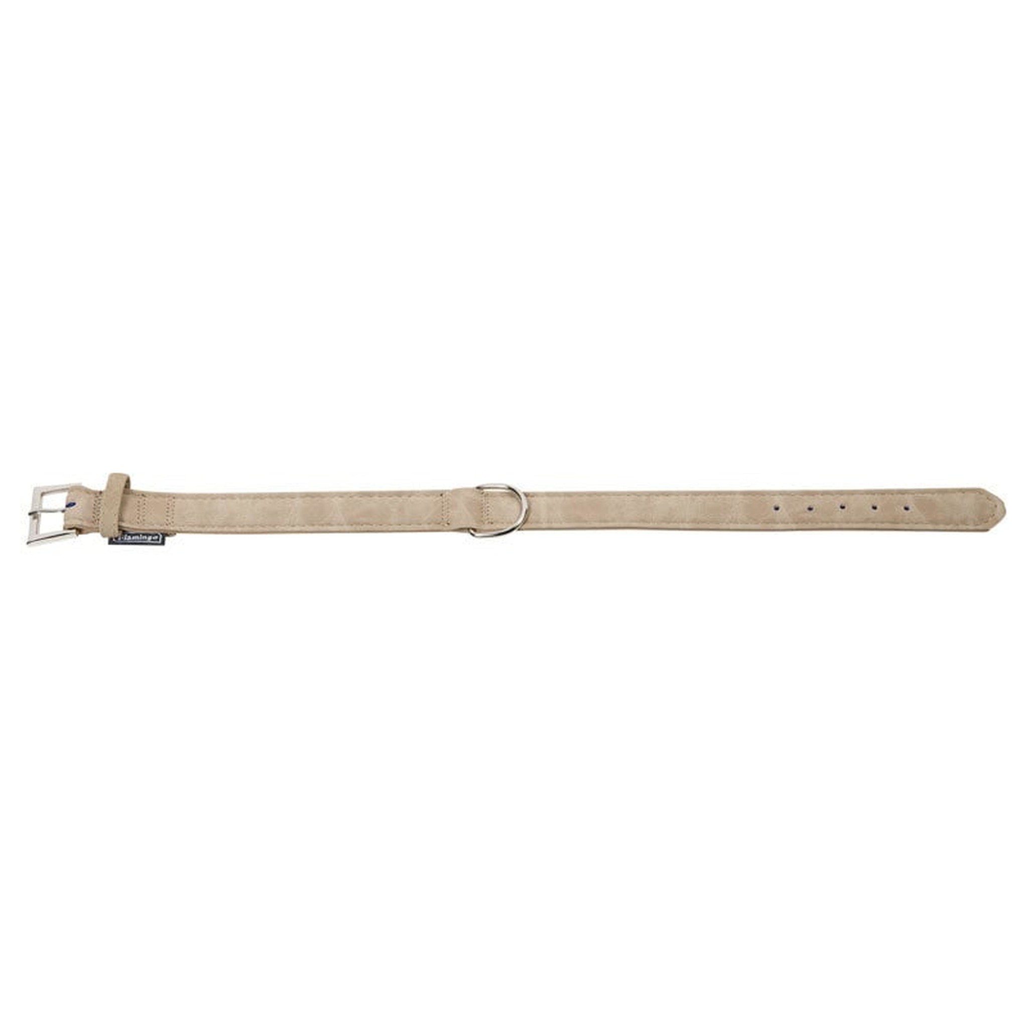 Halsband kunstleder cream 55 cm. breed 25 mm